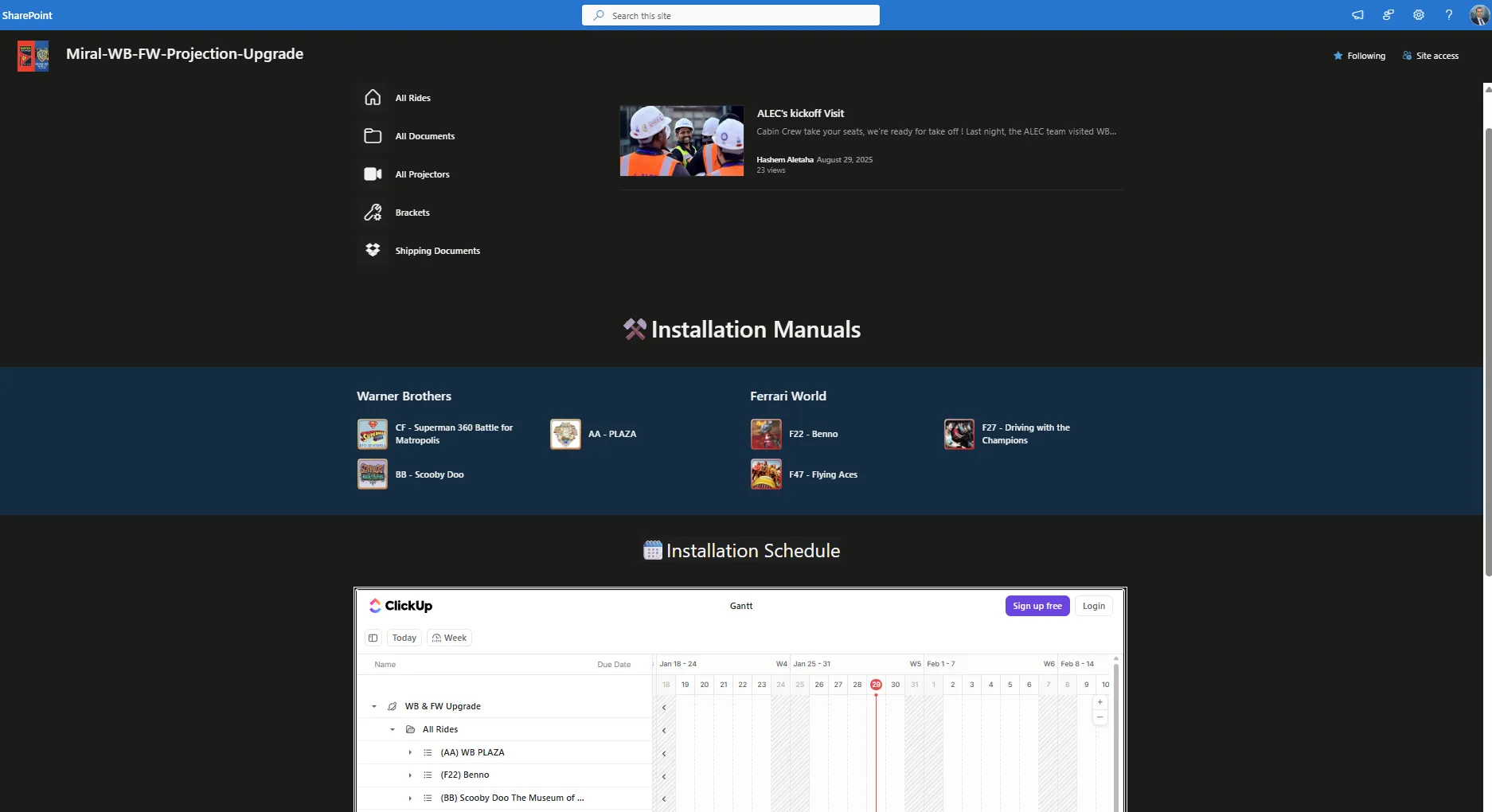 Project Sharepoint Site