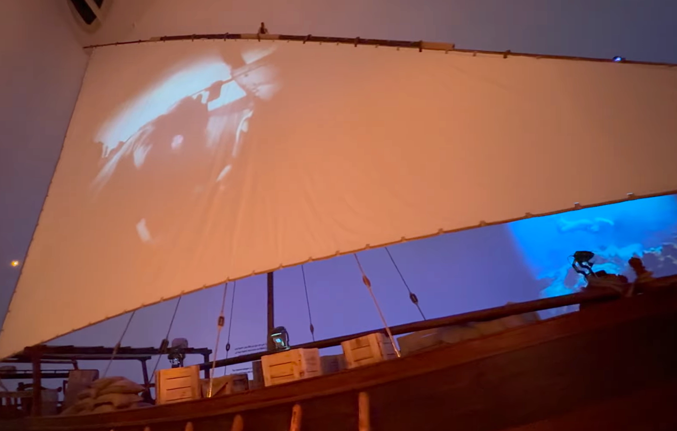 Projection on a boat sail